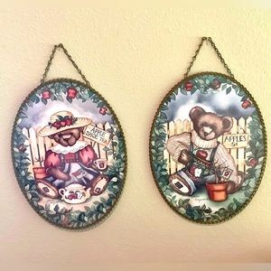 Vintage Gallery Graphics flue cover hanging picture “SET” Teddy Bears